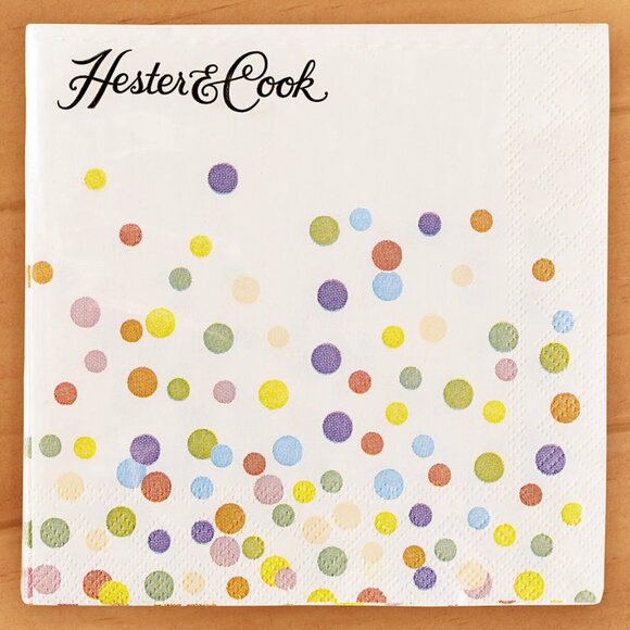 Paper Napkins Confetti Sprinkles 2 packs of 20 /Hester & Cook Ivory & Multicolor - Picture 1 of 3